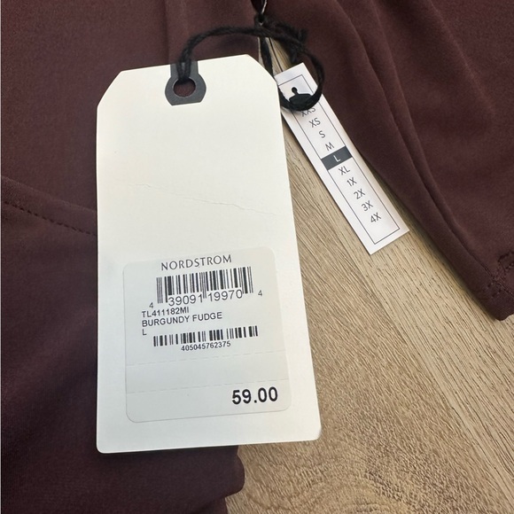 NWT Leith Chocolate Brown Wrap V-neck Sheath Dress 3/4 Sleeve - Picture 8 of 8